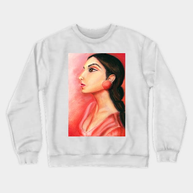 ANDALUSIAN WOMAN Crewneck Sweatshirt by Begoll Art